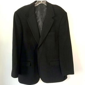 Taylor’s Row Pure Camel Hair Black Sports Coat 42R